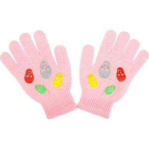Dětské zimní rukavičky New Baby Girl světle růžové 122 (6-7 let)
