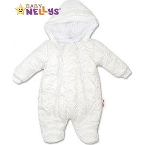 Kombinézka s kapuci Lux Baby Nellys ®prošívaná - bílá 56 (1-2m)