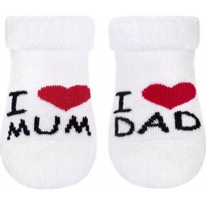 Kojenecké froté ponožky New Baby bílé I Love Mum and Dad 62 (3-6m)