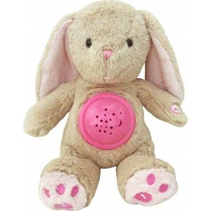 Plyšový usínáček králíček s projektorem Baby Mix růžový