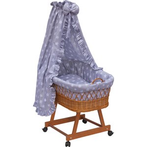 Košík pro miminko s nebesy Scarlett Hvězdička - šedá
