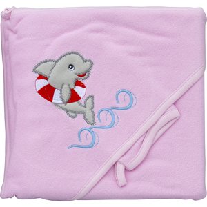 Froté ručník - Scarlett delfín s kapucí - růžová