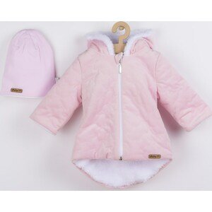Zimní kojenecký kabátek s čepičkou Nicol Kids Winter růžový 68 (4-6m)