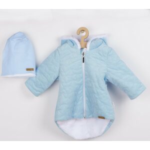Zimní kojenecký kabátek s čepičkou Nicol Kids Winter modrý 74 (6-9m)