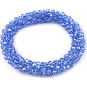 Náramek / gumička z broušených korálků Varianta: 14 modrá jemná, Balení: 1 ks