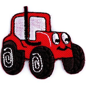 Nažehlovačka nákladní auto, traktor, bagr, vláček, míchačka Varianta: 11 červená traktor, Balení: 1 ks