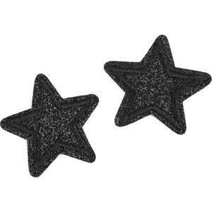 Nažehlovačka hvězda s glitry Varianta: 5 černá, Balení: 10 ks
