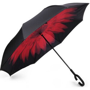 Obrácený deštník dvouvrstvý Varianta: 1 červená květ, Balení: 1 ks