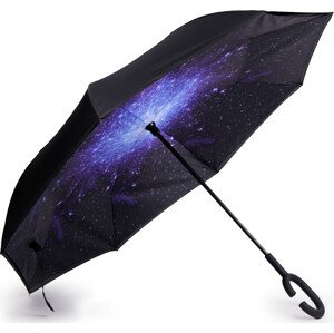 Obrácený deštník dvouvrstvý Varianta: 2 fialová tmavá hvězdy, Balení: 1 ks