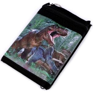 Textilní peněženka s řetízkem Varianta: 32 zelená dinosaurus, Balení: 1 ks