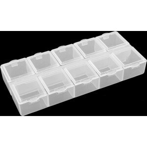 Plastový box / zásobník 6x13,2x2 cm Varianta: transparent, Balení: 1 ks