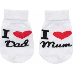 Kojenecké bavlněné ponožky New Baby I Love Mum and Dad bílé 62 (3-6m)