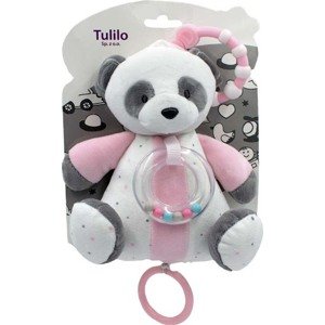 Tulilo Tulilo Závěsná plyšová hračka s chrastítkem Panda 18 cm - bílá/růžová