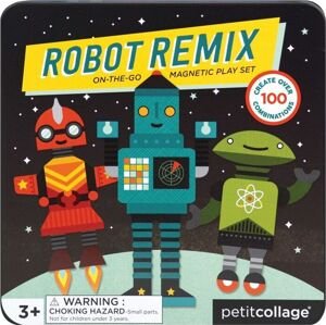 Petit Collage Petitcollage Magnetická hra Roboti - poškozená kovová krabička