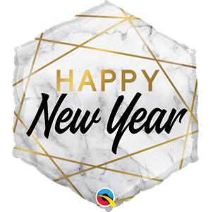 Qualatex Fóliový balónek 20" QL "Šťastný nový rok", (mramor)
