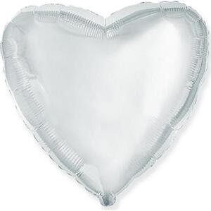 Flexmetal Fóliový balónek 9" FX - "Heart" (stříbrný)