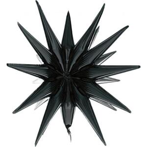 Balon foliowy Gwiazda 3D czarna matowa, 50x46cm