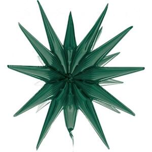 Balon foliowy Gwiazda 3D zieleń butelkowa, 50x46cm
