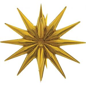 Balon foliowy Gwiazda 3D złota, 50x46cm