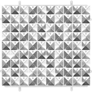 Panel dekoracyjny srebrny 3D, przezroczyste tło, 30x30 cm/ 100 kwadratów
