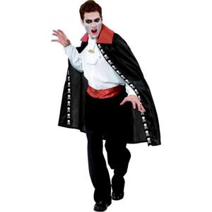 Kostým pro dospělé "Black vampire cape" (peleška, jabot) velikost. un.