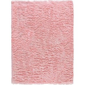 Flair Rugs koberce Kusový koberec Faux Fur Sheepskin Pink Rozměry koberců: 60x90 tvar kožešiny
