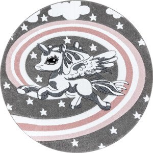 Dywany Łuszczów Dětský kusový koberec Petit Pony grey kruh Rozměry koberců: 120x120 (průměr) kruh