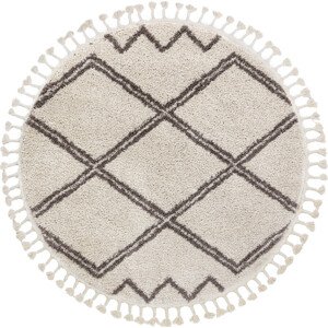 Dywany Łuszczów Kusový koberec Berber Asila cream and brown kruh Rozměry koberců: 120x120 (průměr) kruh