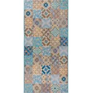 Hanse Home Collection koberce Běhoun Cappuccino 105880 Mosaik Blue Multicolored Rozměry koberců: 75x150
