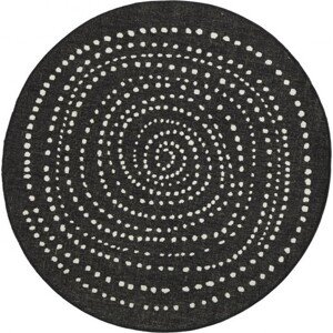 NORTHRUGS - Hanse Home koberce Kusový koberec Twin-Wendeteppiche 103109 schwarz creme kruh – na ven i na doma Rozměry koberců: 140x140 (průměr) kruh