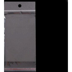 PP sáček s lepicí klopou a závěsem 10x22 cm Varianta: transparent, Balení: 12100 ks