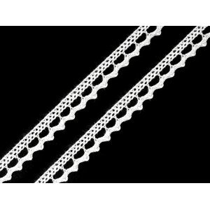 Bavlněná krajka paličkovaná šíře 9 mm Varianta: 6000 bílá, Balení: 30 m