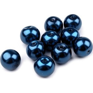 Skleněné voskové perly Ø10 mm Varianta: 72B modrá pařížská, Balení: 50 g
