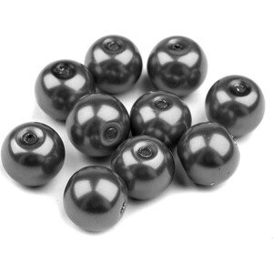 Skleněné voskové perly Ø10 mm Varianta: 19B stříbrná tmavá, Balení: 50 g