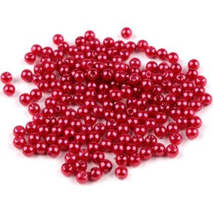 Plastové voskové korálky / perly Glance Ø5 mm Varianta: F78 červená světlá perlová, Balení: 10 g