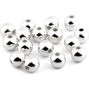 Plastové voskové korálky / perly Glance Metalic Ø8 mm Varianta: 1 stříbrná, Balení: 20 g