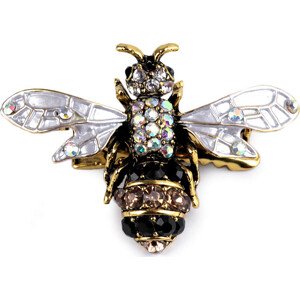 Brož / ozdoba s broušenými kamínky včela Varianta: Pouze prodejny, Balení: 1 ks