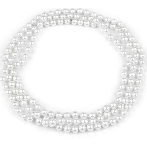 Perlový náhrdelník dlouhý, retro Varianta: 1 bílá, Balení: 1 ks
