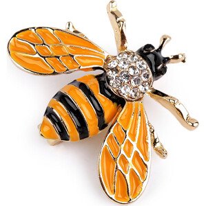 Brož s broušenými kamínky včela Varianta: 2 žlutá, Balení: 1 ks