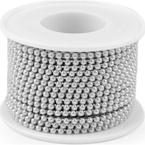 Perlový prýmek / borta šíře 2,5 mm Varianta: 1 perlová stříbrná, Balení: 1 m