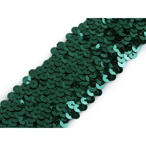 Flitrový prýmek šíře 45 mm elastický Varianta: 3 zelená tmavá, Balení: 1 m