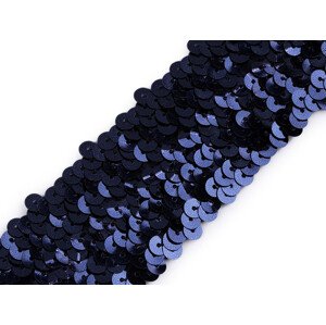Flitrový prýmek šíře 45 mm elastický Varianta: 4 modrá tmavá, Balení: 1 m