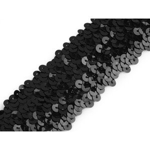 Flitrový prýmek šíře 45 mm elastický Varianta: 5 černá, Balení: 1 m