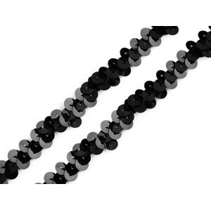 Flitrový prýmek šíře 10 mm elastický Varianta: 4 černá, Balení: 1 m