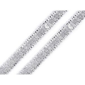 Flitrový prýmek s glitry šíře 13 mm Varianta: 1 stříbrná, Balení: 18 m