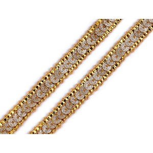 Flitrový prýmek s glitry šíře 13 mm Varianta: 2 zlatá, Balení: 18 m