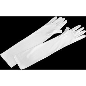 Dlouhé společenské rukavice saténové Varianta: 3 (43 cm) bílá, Balení: 1 pár
