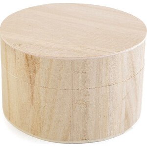Dřevěná krabička k dozdobení Varianta: 1 přírodní kruh, Balení: 6 ks