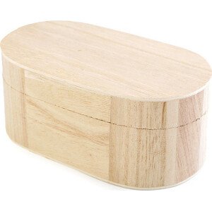 Dřevěná krabička k dozdobení Varianta: 2 přírodní ovál, Balení: 6 ks