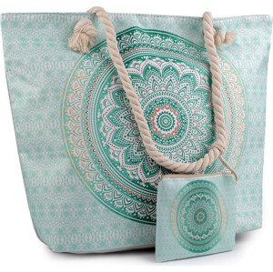 Letní / plážová taška mandala, paisley s taštičkou 39x50 cm Varianta: 7 zelená past.sv., Balení: 1 ks
